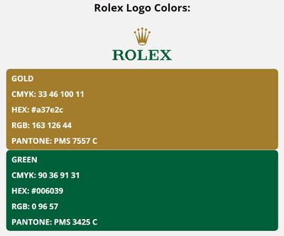 rolex logo color code|rolex color scheme.